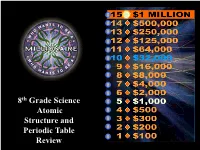 8Th Grade Science Atomic Structure and Periodic Table Review