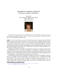 Distributed Computing Column 36 Distributed Computing: 2009 Edition