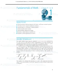 Fundamentals of Math CHAPTER 1