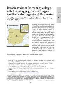 Isotopic Evidence for Mobility at Large- Scale Human Aggregations in Copper Age Iberia: the Mega-Site of Marroquíes
