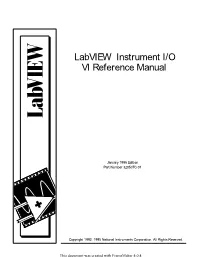 Labview Instrument I/O VI Reference Manual