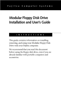 Modular Floppy Disk Drive Installation and User's Guide