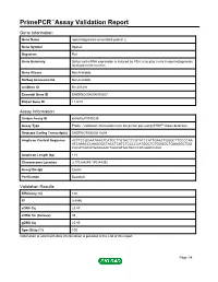 Primepcr™Assay Validation Report