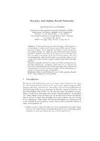 Security and Online Social Networks