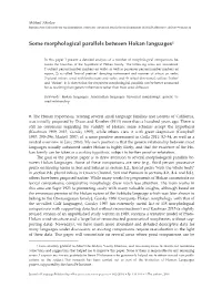 Some Morphological Parallels Between Hokan Languages1
