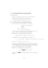 8 Consumption-Based Asset Pricing