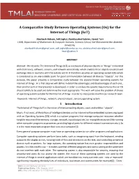 A Comparative Study Between Operating Systems (Os) for the Internet of Things (Iot)
