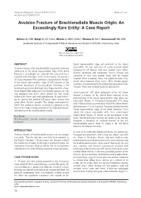Avulsion Fracture of Brachioradialis Muscle Origin: an Exceedingly Rare Entity: a Case Report
