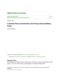 Due Process and Lawmaking Power