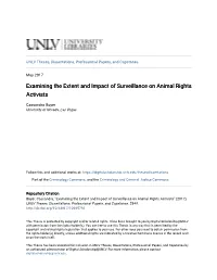 Examining the Extent and Impact of Surveillance on Animal Rights Activists