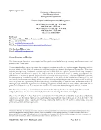 MGMT 804 WEMBA EAST Spring 2009 Syllabus
