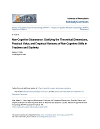 Non-Cognitive Dissonance: Clarifying the Theoretical Dimensions, Practical Value, and Empirical Horizons of Non-Cognitive Skills in Teachers and Students