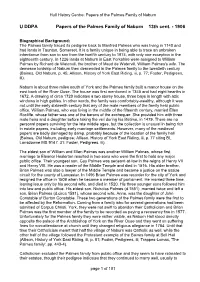 U DDPA Papers of the Palmes Family of Naburn 13Th Cent