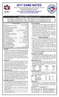 2017 Game Notes