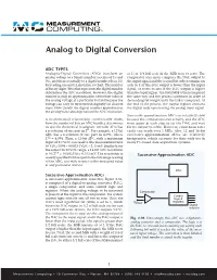 Analog to Digital Conversion