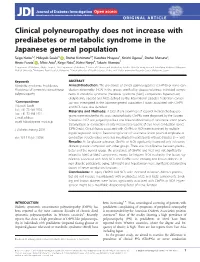 Clinical Polyneuropathy Does Not Increase with Prediabetes Or