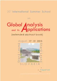 Global Nalysis and Its a Pplications (Extended Abstract Book)
