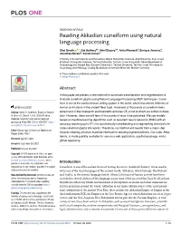 Reading Akkadian Cuneiform Using Natural Language Processing