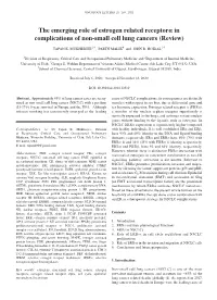 The Emerging Role of Estrogen Related Receptorα in Complications of Non‑Small Cell Lung Cancers (Review)