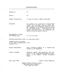 (3.21 Mg/M3 (OSHA Ceiling PEL) Procedure: Air Samples Are Collec