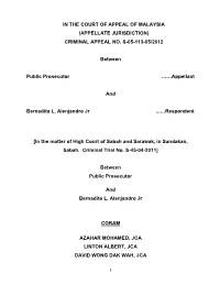 (APPELLATE JURISDICTION) CRIMINAL APPEAL NO. S-05-113-05/2012 Between Public Prosecutor A