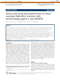 Device and Circuit-Level Performance of Carbon Nanotube Field-Effect Transistor with Benchmarking Against a Nano-MOSFET