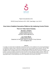 How Actors Establish Generative Platforms by Instituting Control Points: the U.S