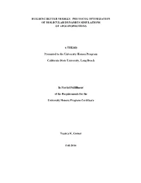 Protocol Optimization of Molecular Dynamics Simulations of Apolipoproteins