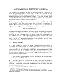 Public Information Act: Protecting Critical Infrastructure (PDF)