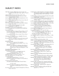 Subject Index