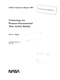 Technology for Pressure-Instrumented Thin Airfoil Models