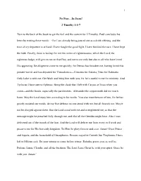 1 No Fear…In Jesus! 2 Timothy 1:1-7 Turn to the Back of the Book to Get