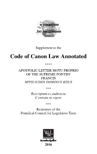 Code of Canon Law Annotated