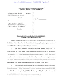 Complaint for Declaratory Judgement and Preliminary Injunction