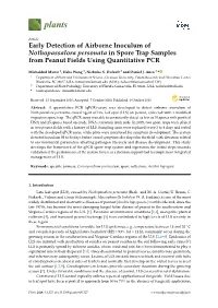 Early Detection of Airborne Inoculum of Nothopassalora Personata in Spore Trap Samples from Peanut Fields Using Quantitative PCR