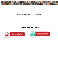 Invoice Number in Snapdeal