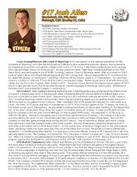 Josh Allen Final Bio.Indd