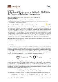 Reduction of Nitrobenzene to Aniline by CO/H2O in the Presence of Palladium Nanoparticles