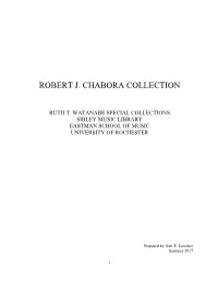 Robert J Chabora Collection