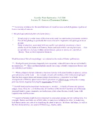 Vascular Plant Systematics - Fall 2001 Lecture #9 - Sources of Taxonomic Evidence