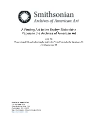 A Finding Aid to the Esphyr Slobodkina Papers in the Archives of American Art