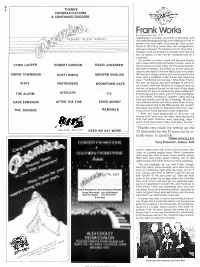 Frank Works Continued from Page PT-28 Negotiating a Volunteer Surrender of the Band, with the Understanding That They'd Be Released in Time to Perform the Next Night