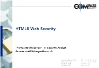 HTML5 Web Security