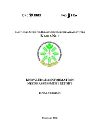 Karianet Information and Knowledge Needs Assessment Report