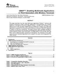 OMAP™: Enabling Multimedia Applications in Third Generation (3G)