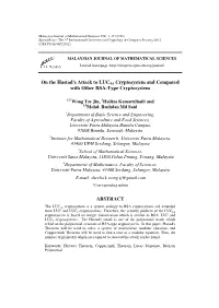 On the Hastad's Attack to LUC4,6 Cryptosystem and Compared with Other RSA-Type Cryptosystem ABSTRACT
