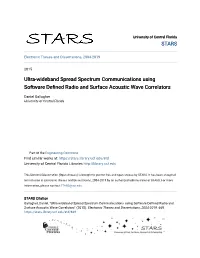 Ultra-Wideband Spread Spectrum Communications Using Software Defined Radio and Surface Acoustic Wave Correlators
