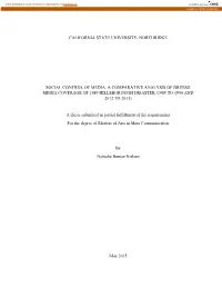 A Comparative Analysis of British Media Coverage of 1989 Hillsborough Disaster (1989 to 1990 and 2012 to 2013)