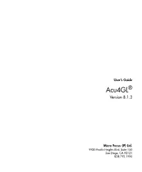 Acu4gl® Version 8.1.3