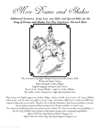 Additional Scenarios, Army Lists, New Rules and Special Rules for the Song of Drums and Shakos Fast Play Napoleonic Skirmish Rules